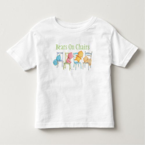 Blue Pink Yellow and Brown Bears Play Toddler T_shirt