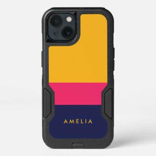 Blue Pink Yellow Color Block Modern Vibrant iPhone 13 Case