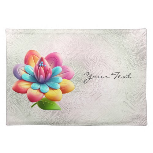 Blue Pink Yellow Flower Cloth Table Placemat