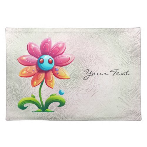 Blue Pink Yellow Flower Cloth Table Placemat