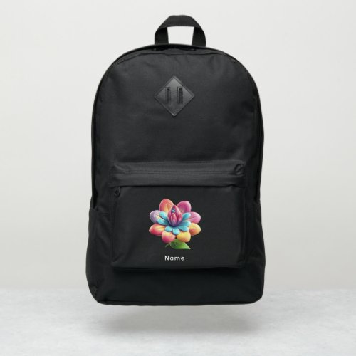Blue Pink Yellow Flower Port Authority Backpack