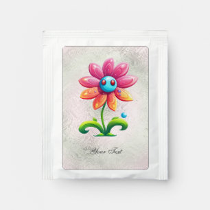 Blue Pink Yellow Flower Tea Bag Drink Mix