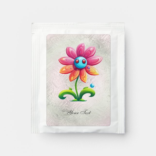 Blue Pink Yellow Flower Tea Bag Drink Mix (Front)