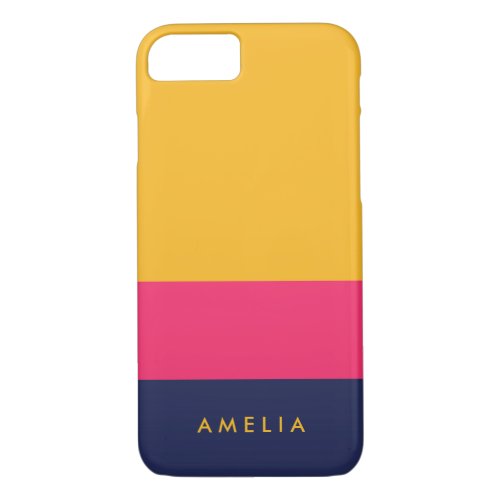 Blue Pink Yellow Vibrant Color Block Modern iPhone 87 Case