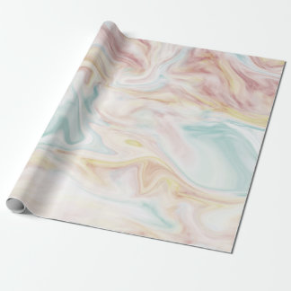 Blue, Pink & Yellow Watercolor Marble Wrapping Paper