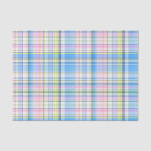 Blue Pink Yellow Wht Preppy Madras Tissue Paper