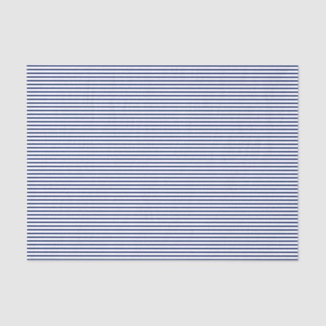 Blue Pinstripe Stripes Tissue Paper (Front)