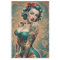 Blue Pinup Decoupage Paper | Rice Paper | Tissue 