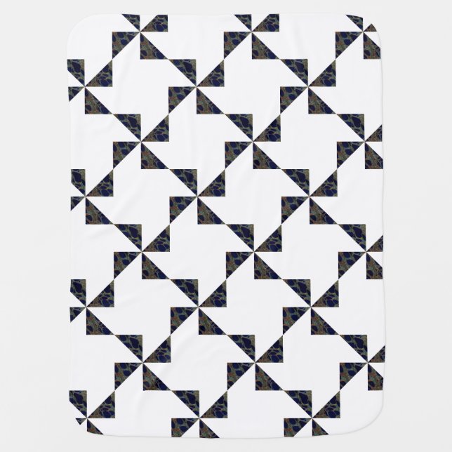 Blue Pinwheel Quilt Blanket (Front)