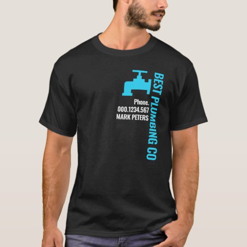 Blue Pipe Your Business Name Faucet T_Shirt