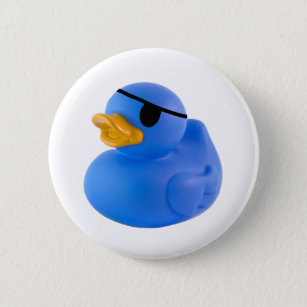 Blue pirate rubber duck button