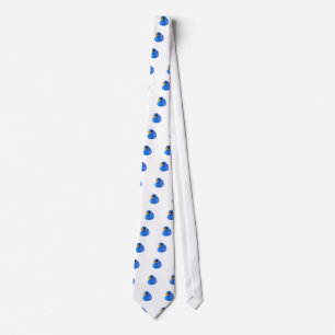 Blue pirate rubber duck tie