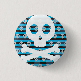 Blue Pirate Skull Pin Badge