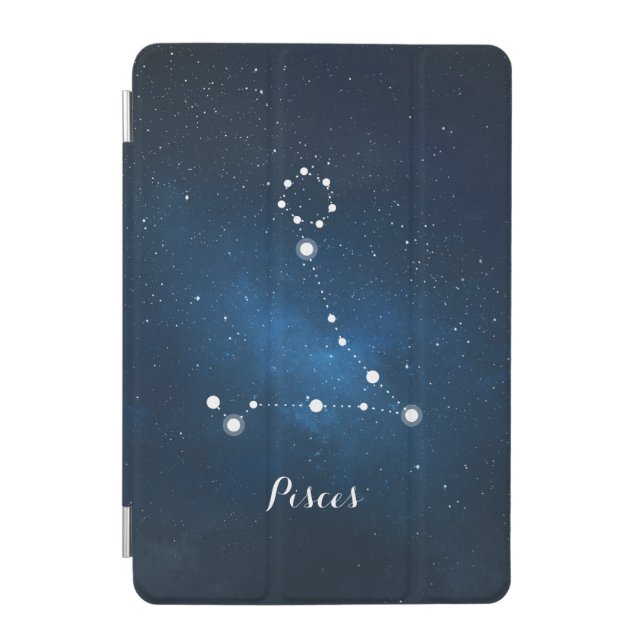Blue Pisces Zodiac Sign Constellation iPad Mini Cover (Front)
