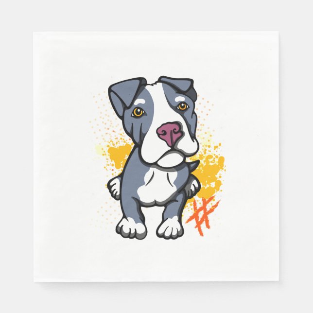 Blue Pit Bull Pup   Napkins (Front)