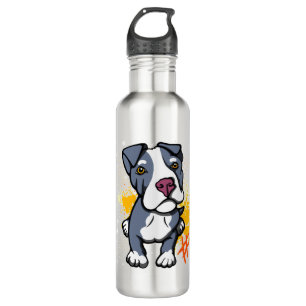 Blue Pit Bull Pup Stainless Steel Water Bottle