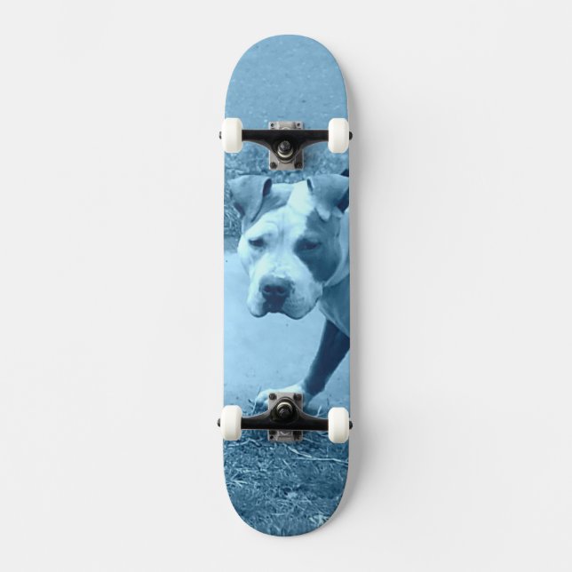 Blue Pit Bull Skateboard Deck (Front)