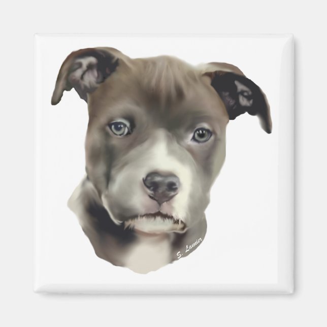 Blue Pitbull Magnet (Front)