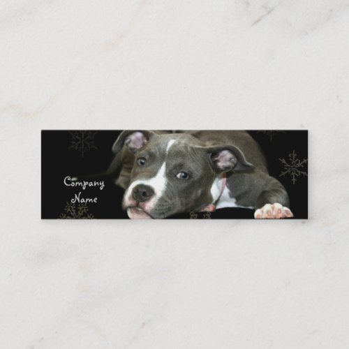 Blue Pitbull Puppy Skinny Business Cards