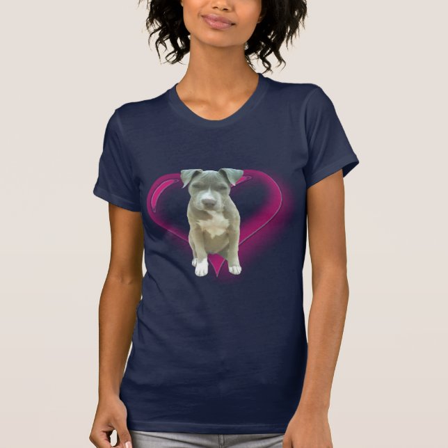 Blue pitbull puppy t-shirt (Front)