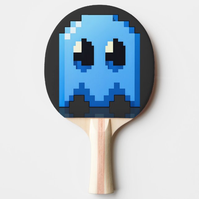 blue pixel art fanart phantom PacMan Ping Pong Paddle (Front)