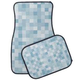 Blue pixel car floor mat
