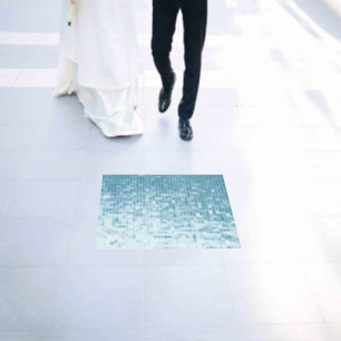 Blue Pixel Mosaic Gradient Floor Decals