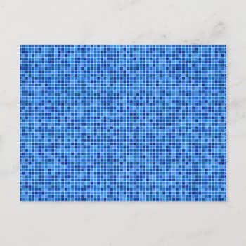 Blue Pixel Mosaic Postcard by ZYDDesign at Zazzle