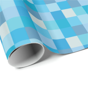 Blue Pixelated Pattern Wrapping Paper