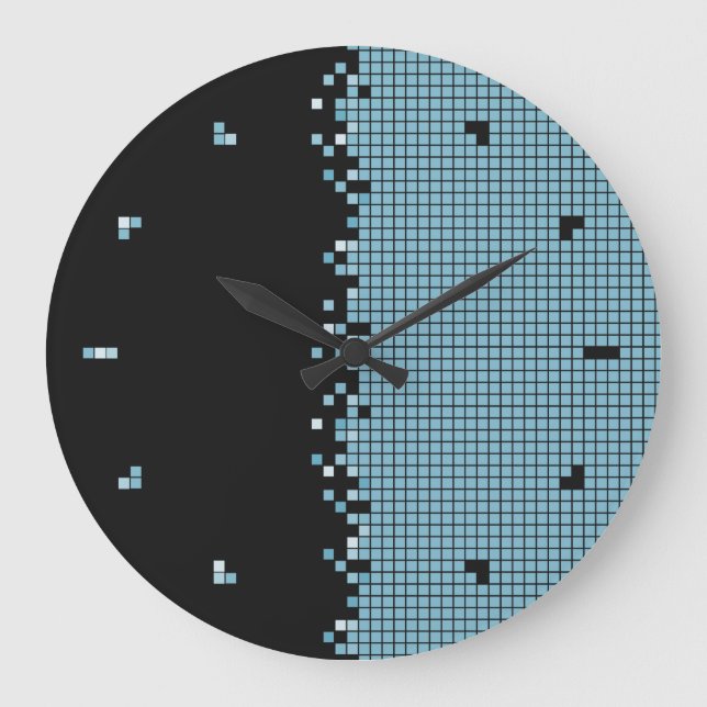 Blue Pixels Computer Geek Wall Clock (Front)
