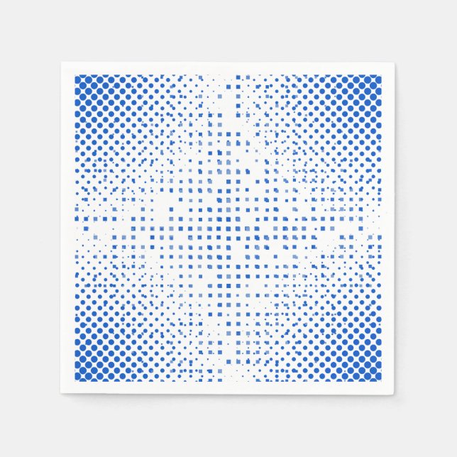 Blue Pixels Pattern Napkins (Front)