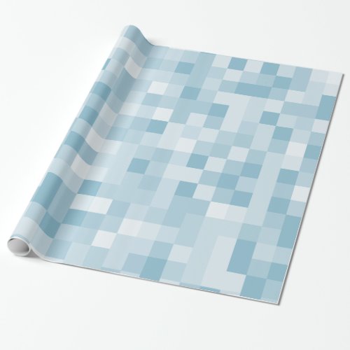 Blue pixels wrapping paper