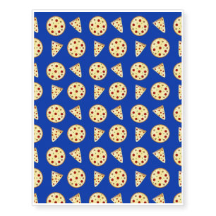 Blue pizza pattern temporary tattoos