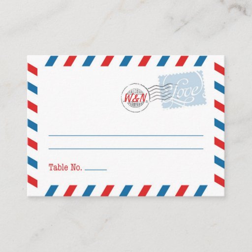 Customizable Blue Place Card Postal Service Collection Business Card