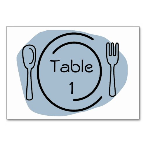 Blue Place Setting Table Number