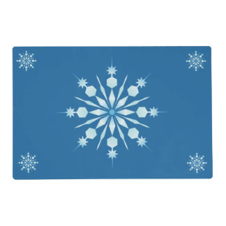 Blue Placemat with Snowflake Pattern