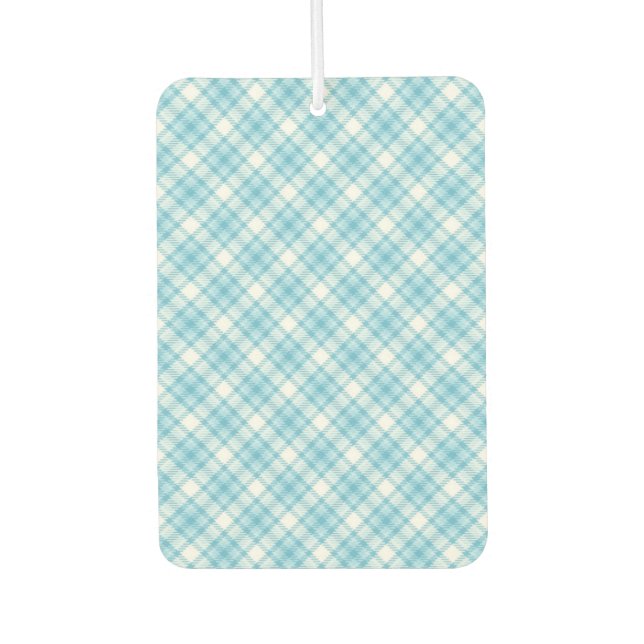 Blue Plaid  Air Freshener (Front)
