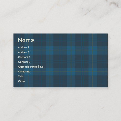 Blue Plaid - Business Business Card Templates