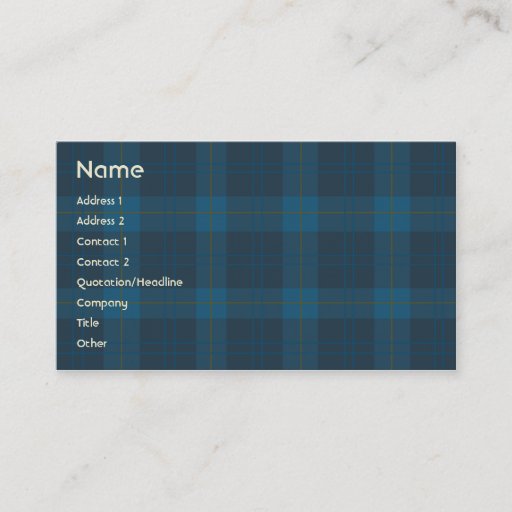 Customizable Blue Plaid - Business Business Card Templates