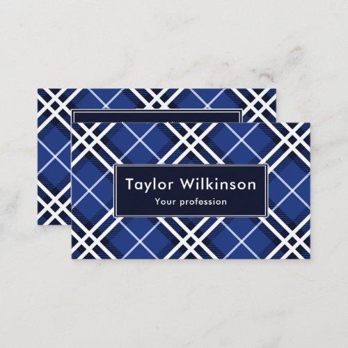 Blue Plaid Business Card