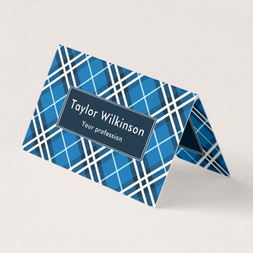 Blue Plaid Business Card