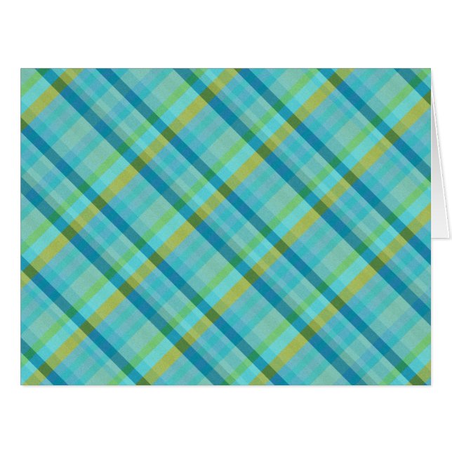 Blue Plaid by Shirley Taylor Cards (Front Horizontal)