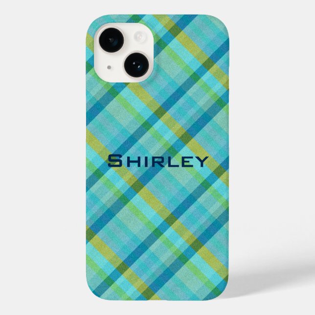 Blue Plaid by Shirley Taylor Case-Mate iPhone Case (Back)