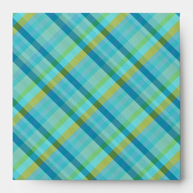 Blue Plaid by Shirley Taylor Envelope (Front)