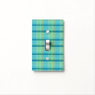 Blue Plaid by Shirley Taylor Light Switch Cover