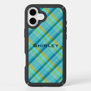 Blue Plaid by Shirley Taylor iPhone 16 Plus Case