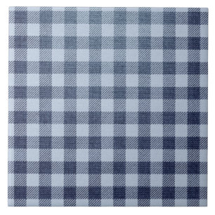 Blue Plaid Ceramic Tile