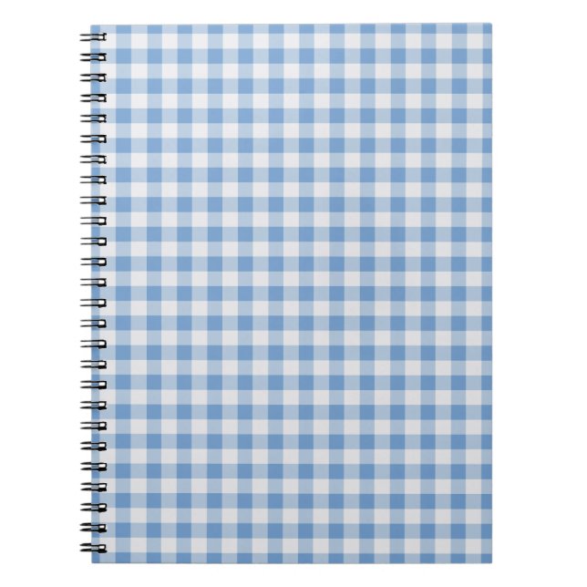 blue plaid checkered pattern notebook (Front)