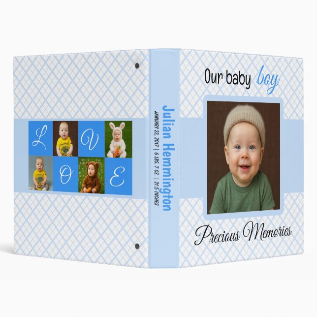 Blue plaid customized 3 ring binder (Background)