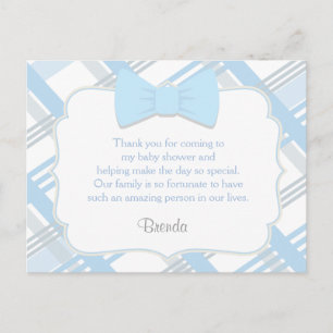 Blue Plaid, Cute Thank You Cards